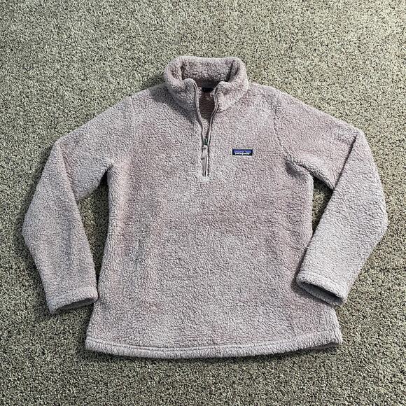 Patagonia Pullover Womens Large Quarter Zip Sherpa Fleece Sweater Jacket Soft - Picture 1 of 7